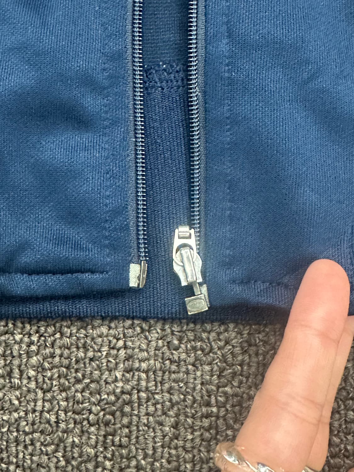 L)ADIDAS vintage 여성 네이비 트랙탑 져지(지퍼고장) 상품이미지5