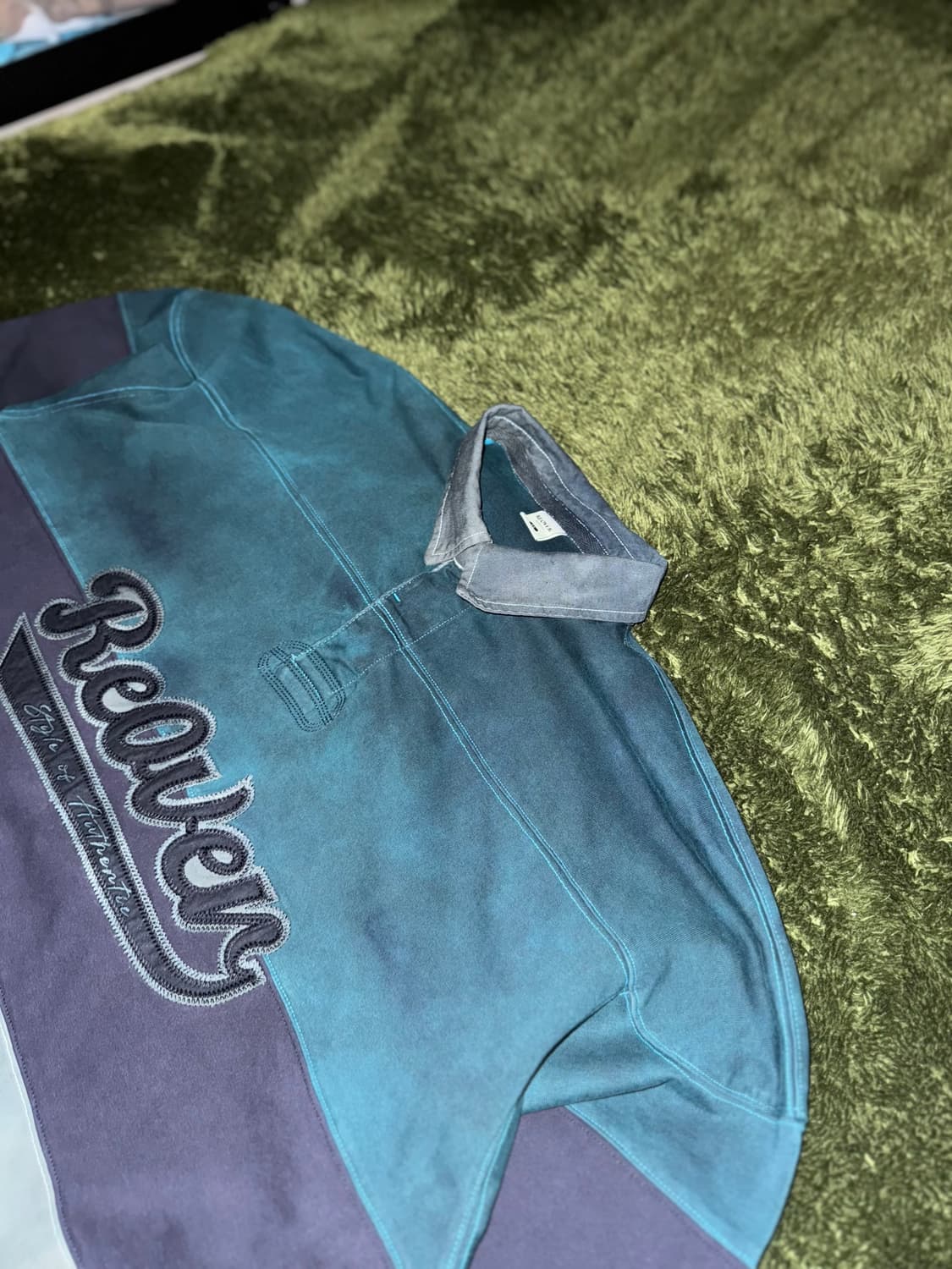 [XL] 리오버 올드스쿨 코튼 럭비 롱슬리브 핸드 다잉 상품이미지2