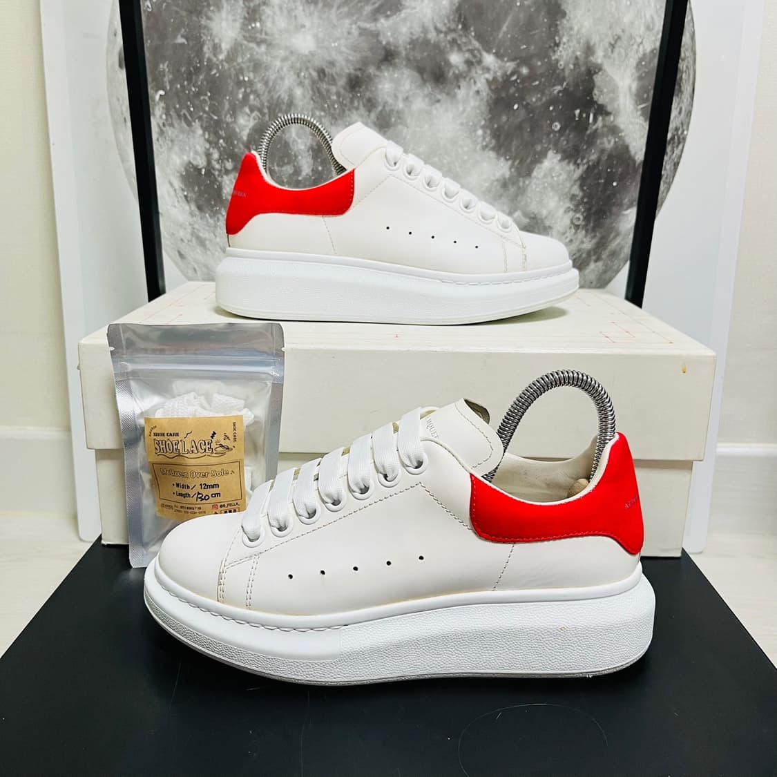 정품 35) 알렉산더 맥퀸 핑크탭 오버솔 스니커즈 225~230 상품이미지1