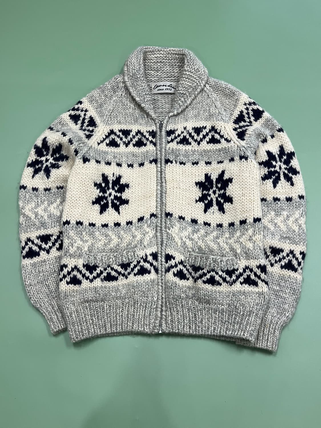 (F) Conoe lake 빈티지 코위찬 울 가디건 상품이미지2