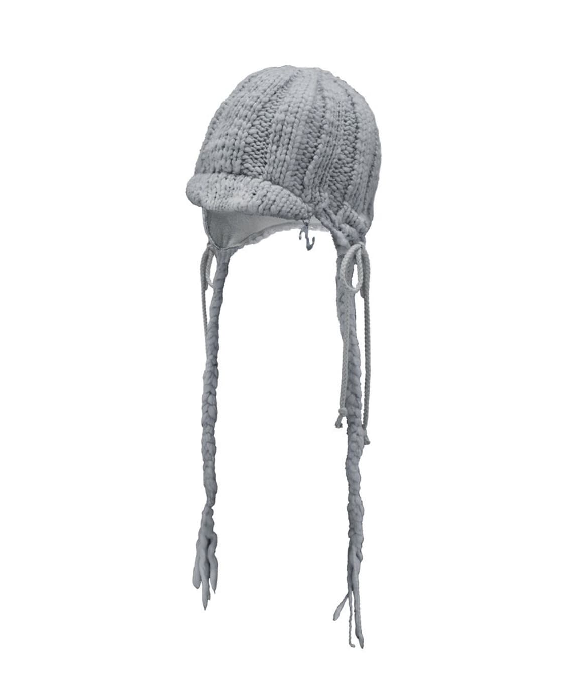 OJOS 오호스 브레이디드 이어플랩 비니 그레이 상품이미지3