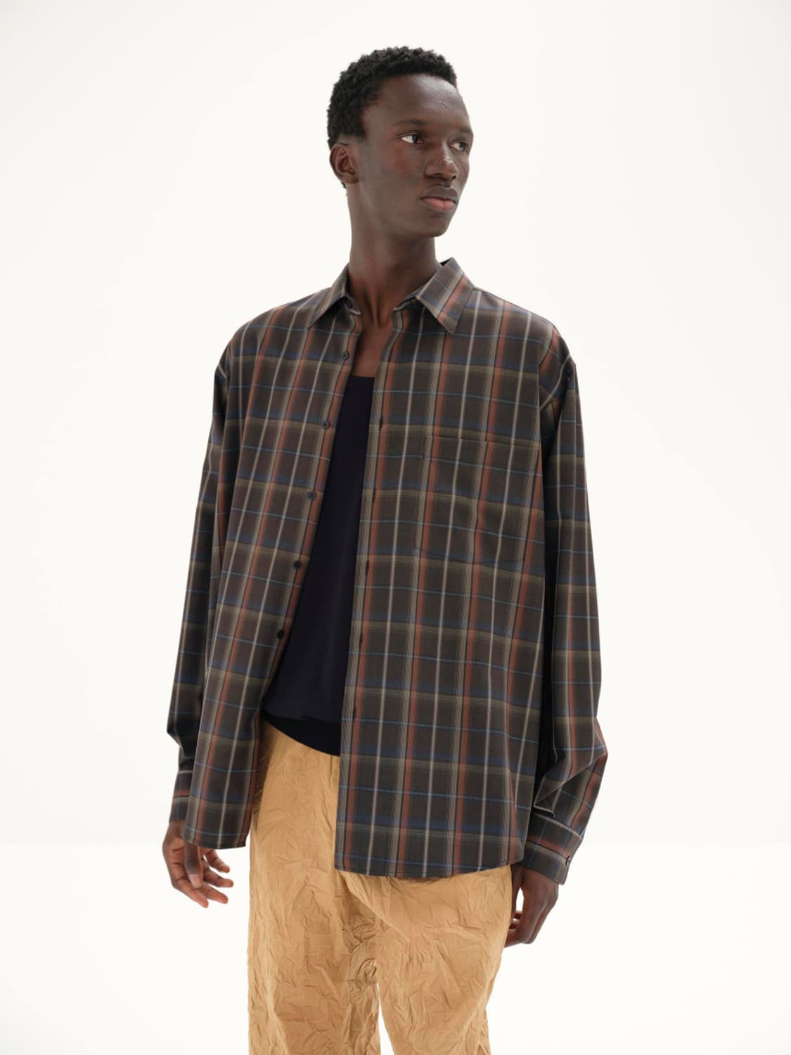 오라리 울셔츠 24SS SUPER LIGHT WOOL CHECK  상품이미지4