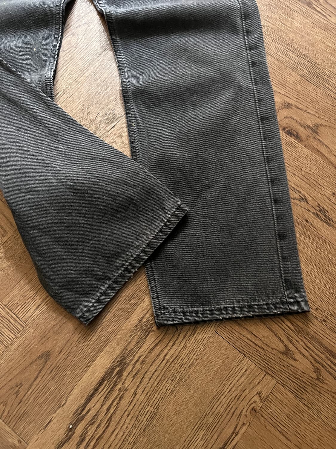 [36]리바이스 505 빈티지 워싱 흑청 데님 팬츠 상품이미지3