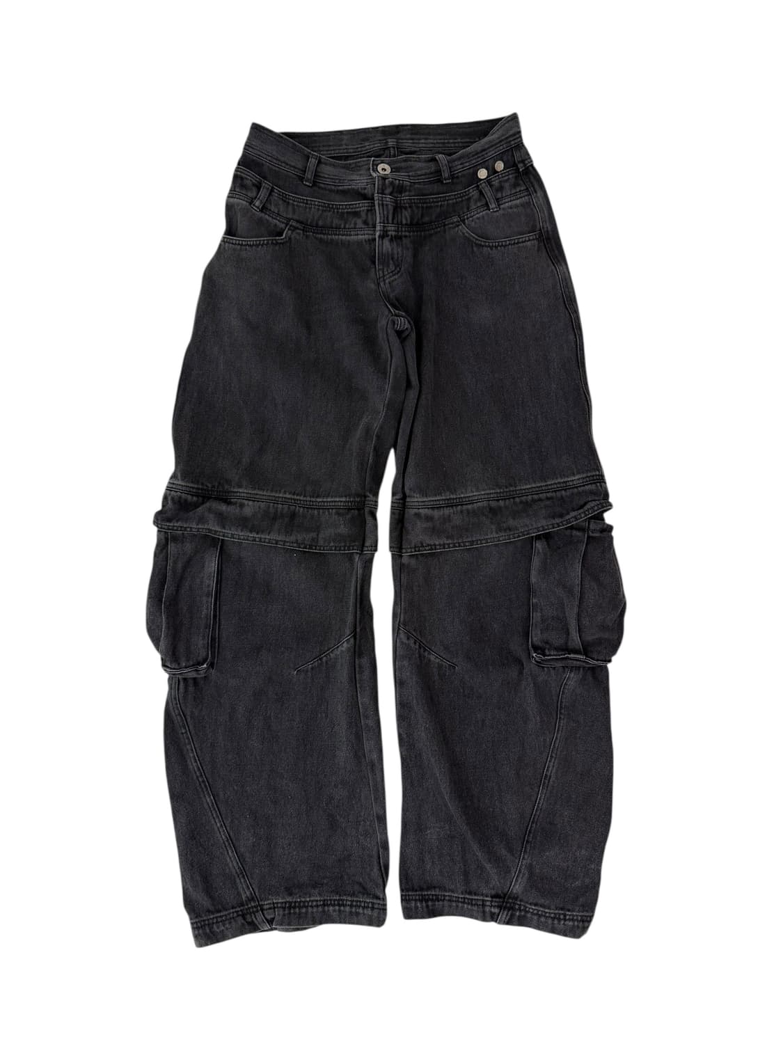 BLR x POG 커브드 라인 흑청 팬츠 상품이미지6