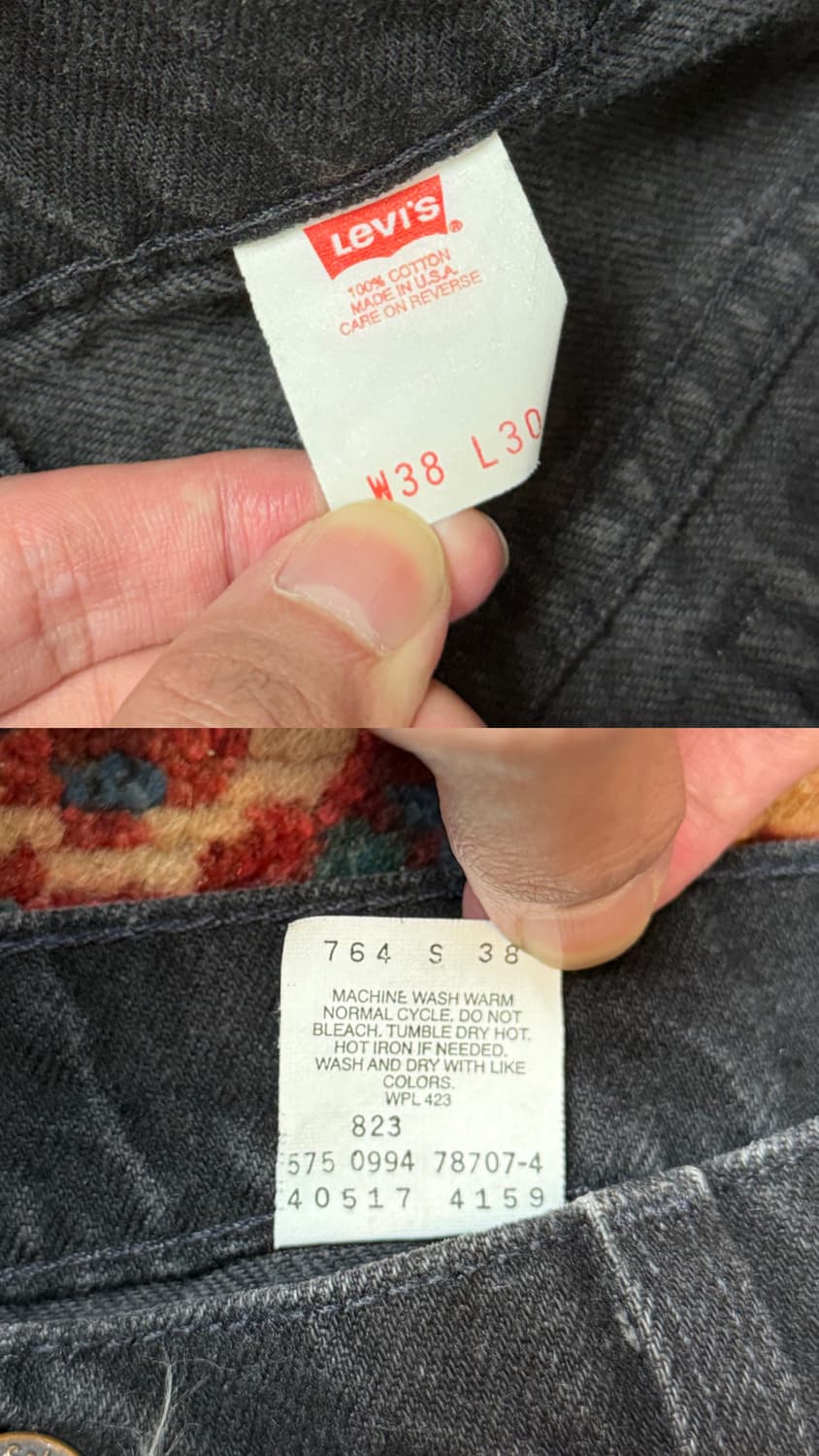 90's USA Made 빈티지 리바이스 517 블랙 오렌지탭 517 상품이미지9