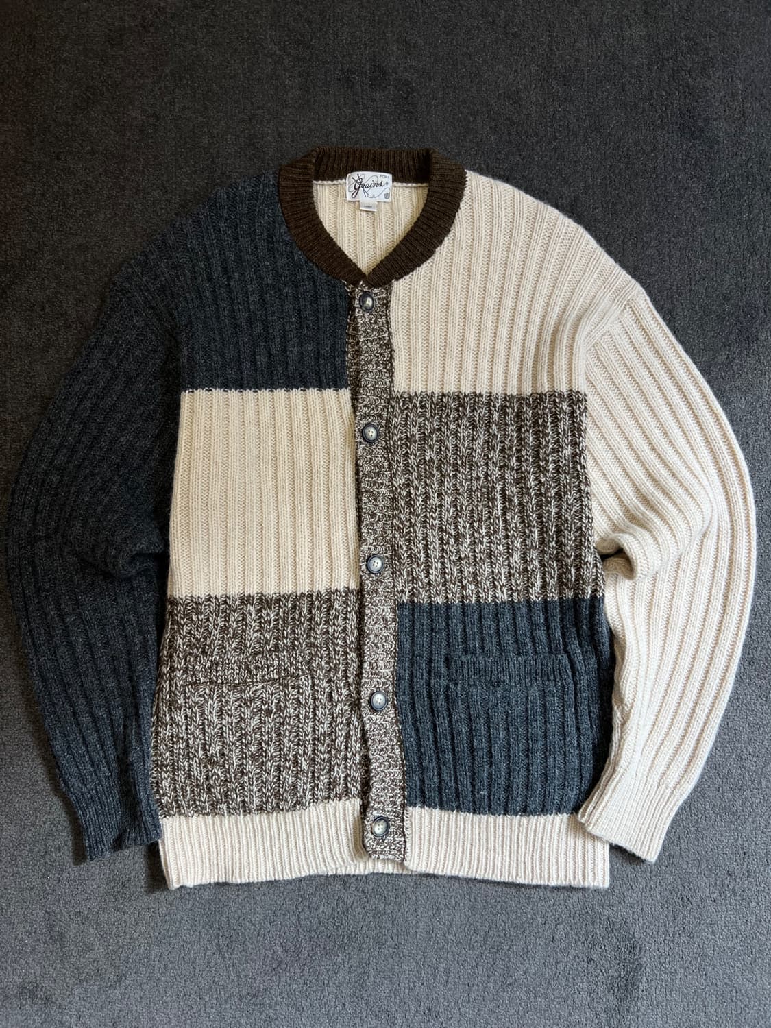 Grains 패치워크 니트 가디건 L 상품이미지2