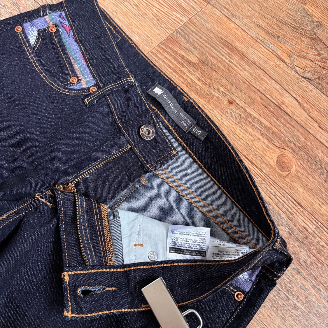 리바이스 27 스키니진 보헤미안 히피 패턴 슬림 진청 스판 데님 상품이미지8