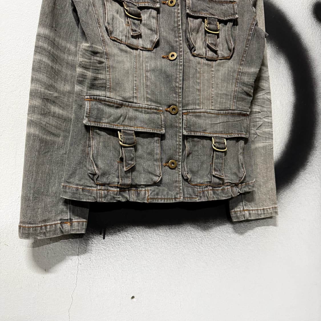 VTG 빈티지 멀티 포켓 버클 디테일 워싱 디테일 데님 자켓 상품이미지5