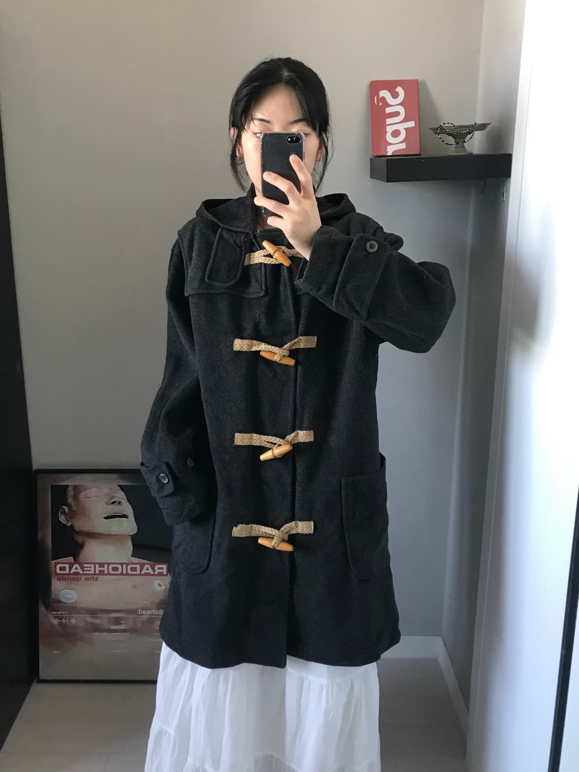 폴로 랄프로렌 00년대 올드스쿨 차콜 떡볶이 롱코트 상품이미지1