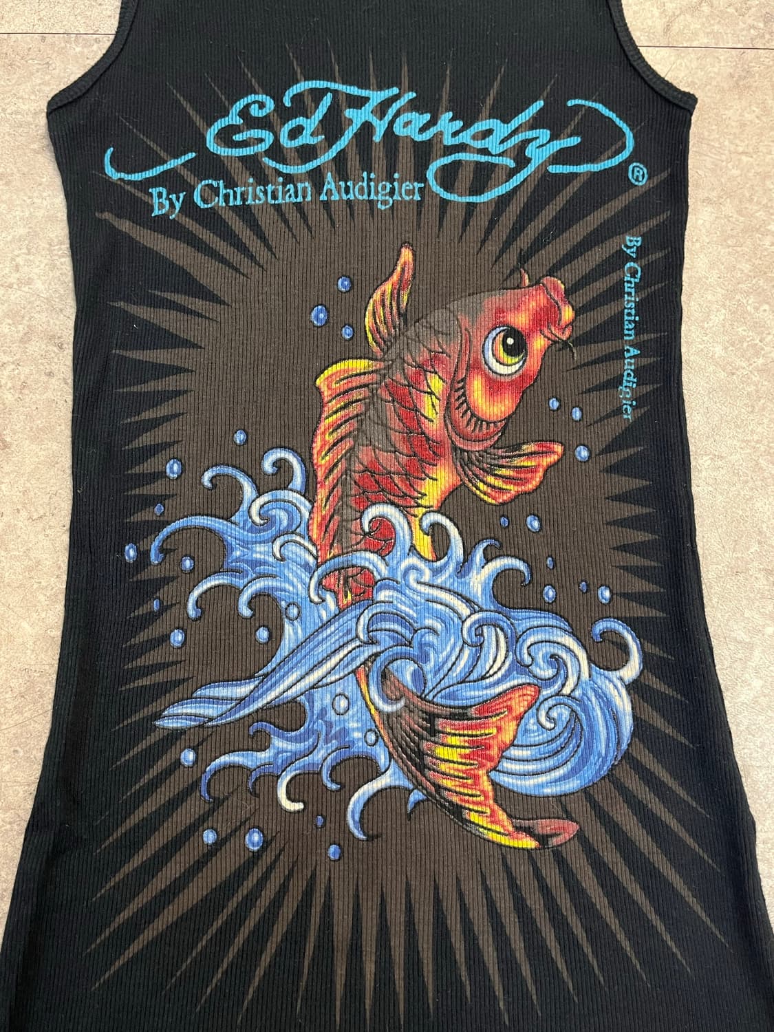 에드하디 코이 피쉬 타투 그래픽 슬리브리스 나시 블랙 #csz3969 상품이미지6