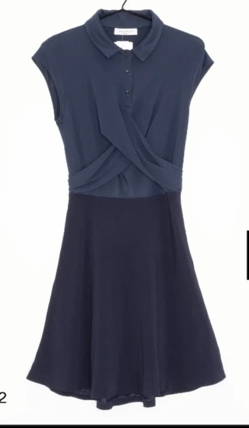 Sandro 네이비 드레이프 셔츠 원피스 1사이즈 55-66 상품이미지1