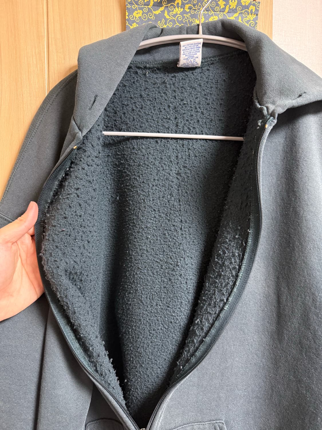 [XL] 빈티지 러셀 후드집업 다크 그린 usa 상품이미지4