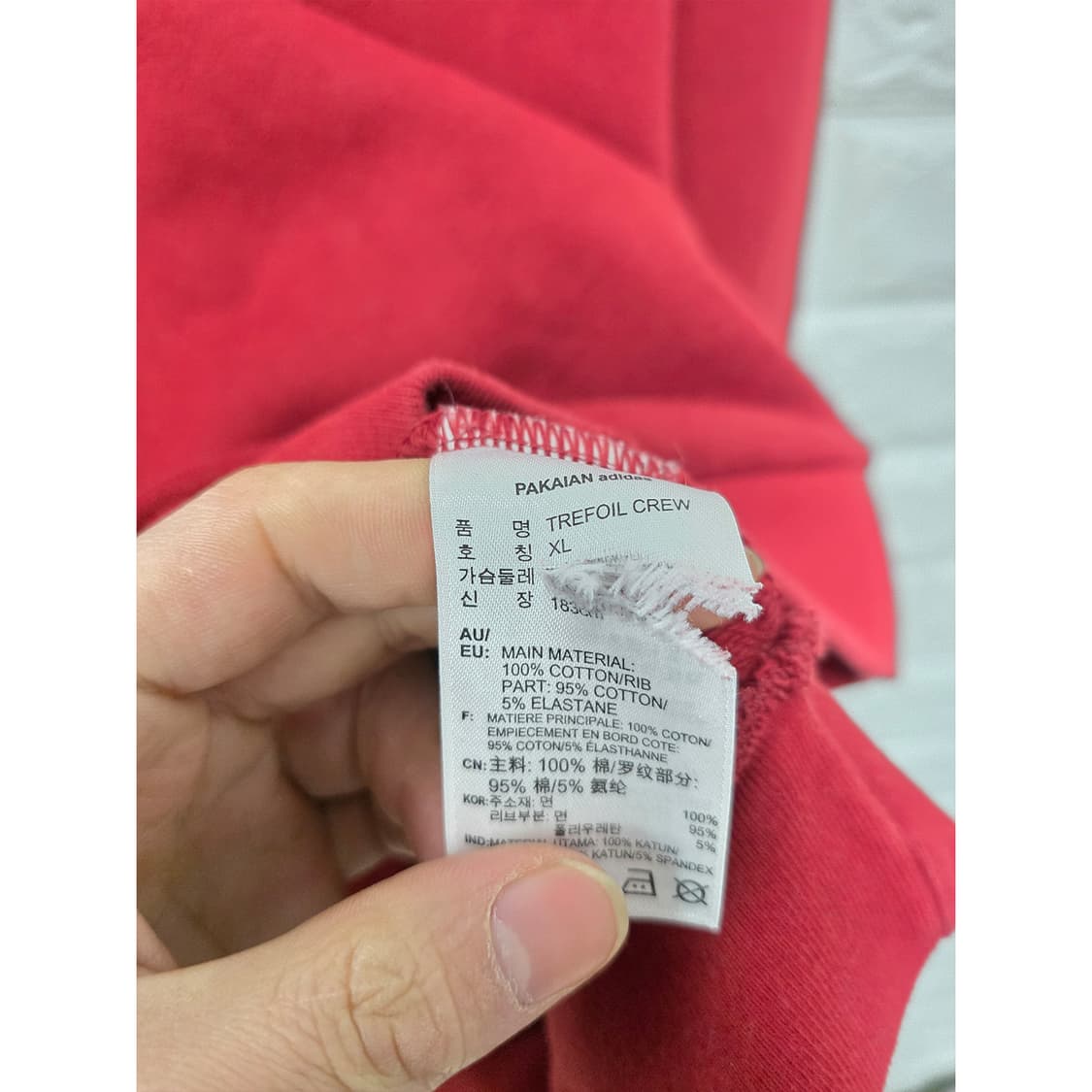 택포) 아디다스 트레포일 크루 맨투맨 XL 레드 상품이미지3