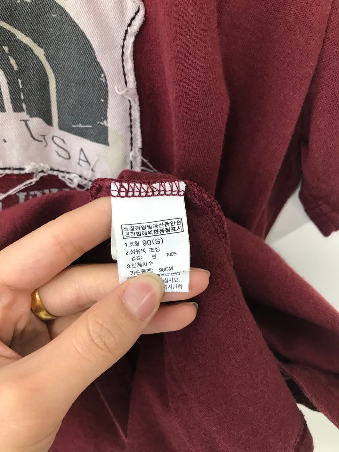 노스페이스 빅로고 버건디 반팔 티셔츠 상품이미지6