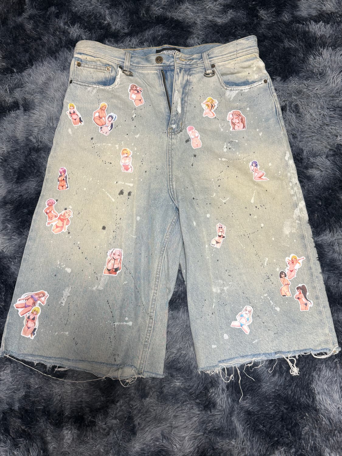 💥 병맛 감성 2D 페인트 7부 팬츠 💥 상품이미지1