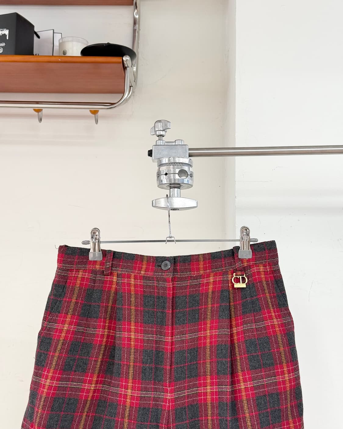 크리스찬 디올 레드 타르탄 플라드 쇼츠 상품이미지2