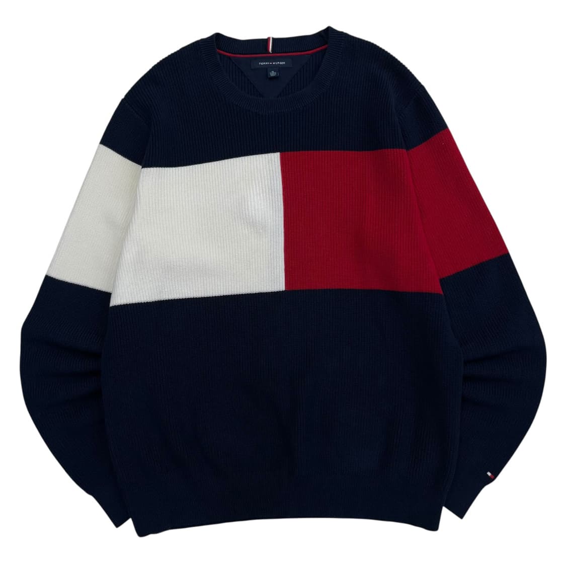 타미힐피거 레드배색 네이비 니트 XL 상품이미지2