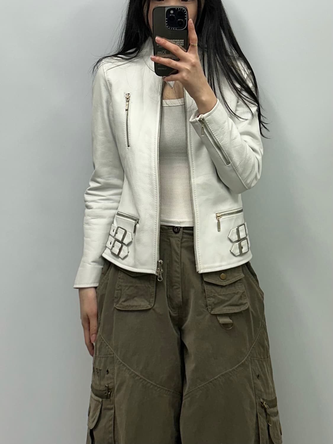 HORN WORKS 화이트 레더 자켓 상품이미지1