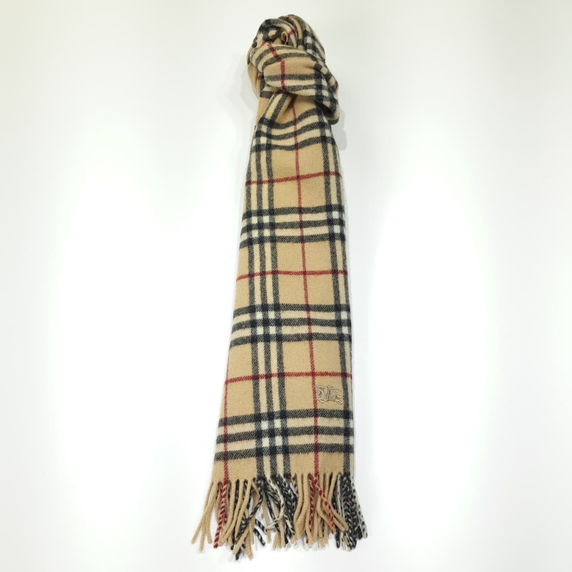 MX471 버버리 00s 영국판 램스울 노바체크 베이지 머플러 목도리 상품이미지6