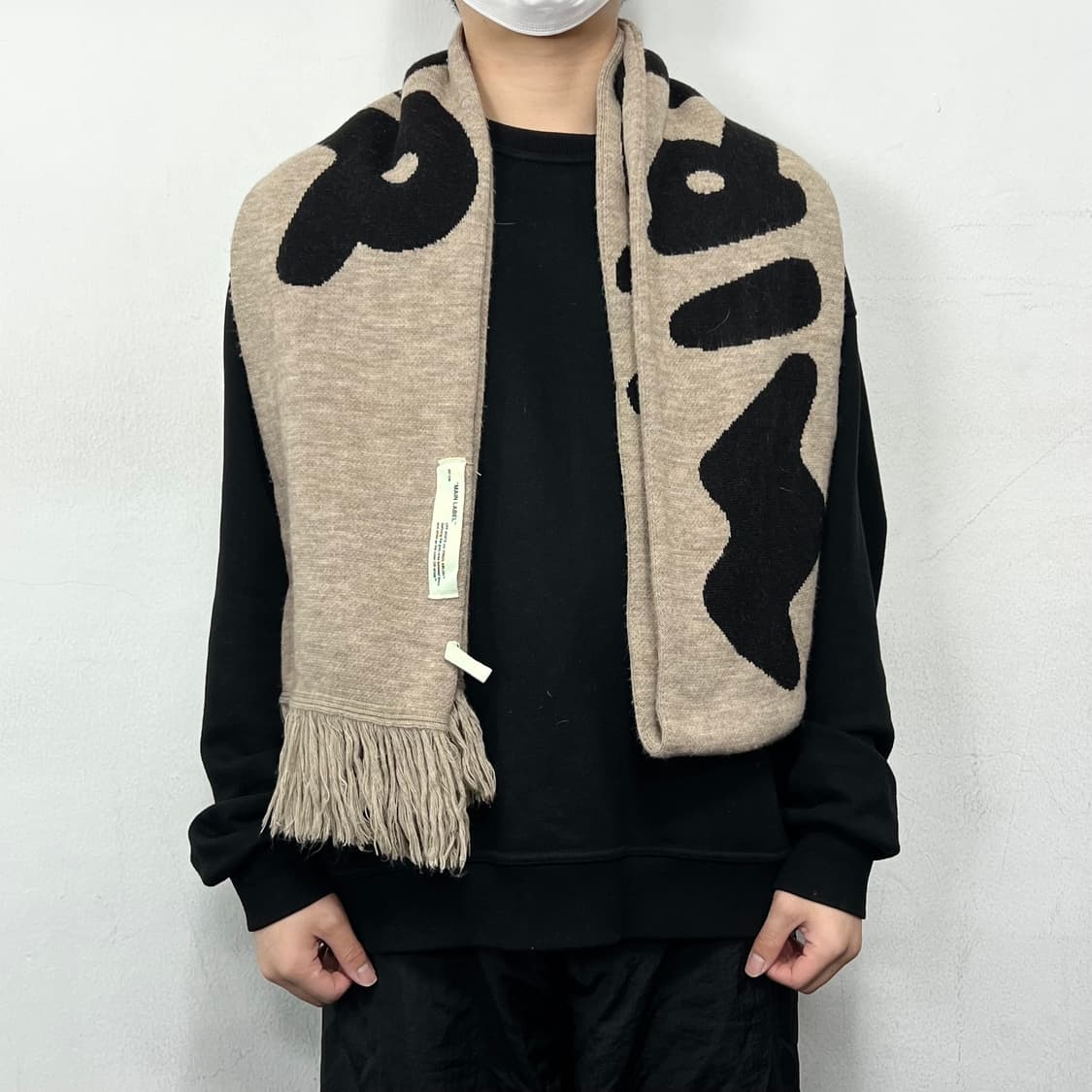 오프화이트 MIRROR 양면 로고 롱 머플러 상품이미지3