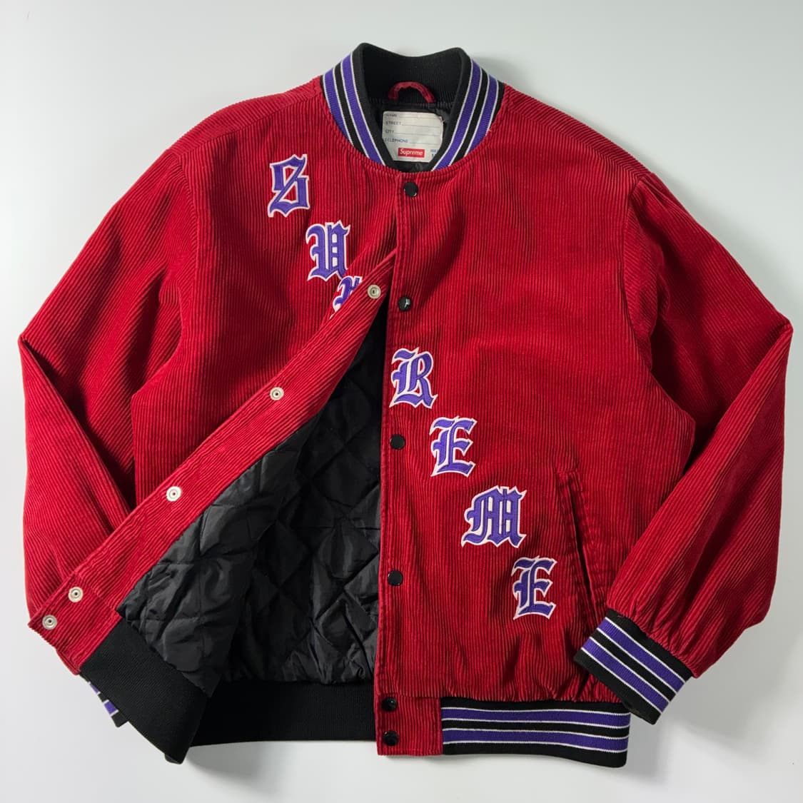 Supreme 슈프림 18F/W 올드 잉글리쉬 코듀로이 바시티 자켓 상품이미지5