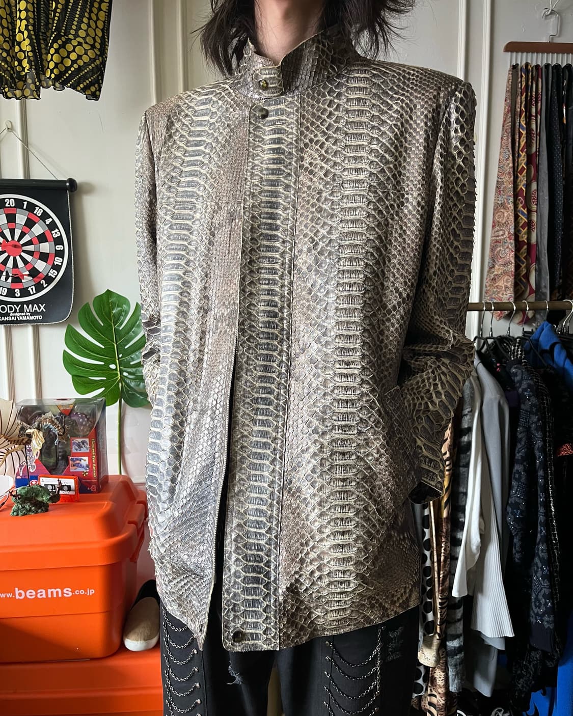 Reticulated Python Skin Leather Jacket 상품이미지3