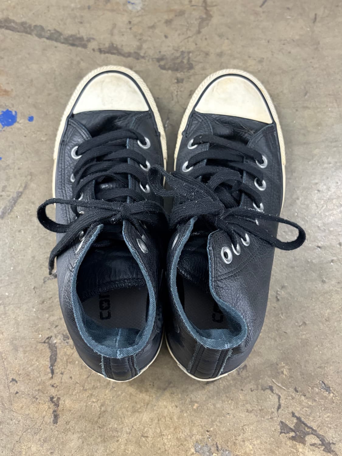 컨버스 블랙 레더 하이 스니커즈 230 상품이미지6