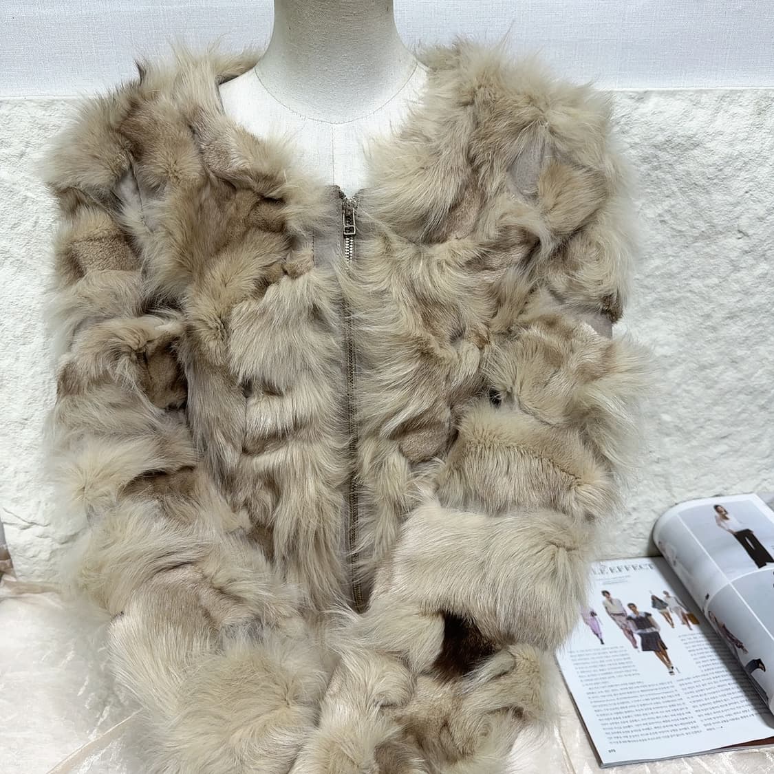 빈티지 ONLY 여우털 되지가죽자켓 상품이미지3