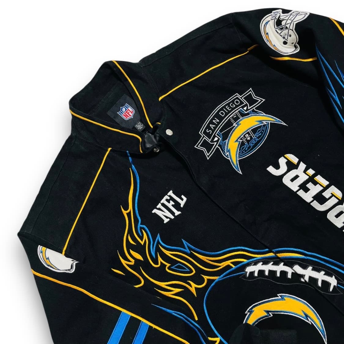 NFL 샌디에고 로스엔젤레스 차저스 플레임 레이싱 자켓 상품이미지2