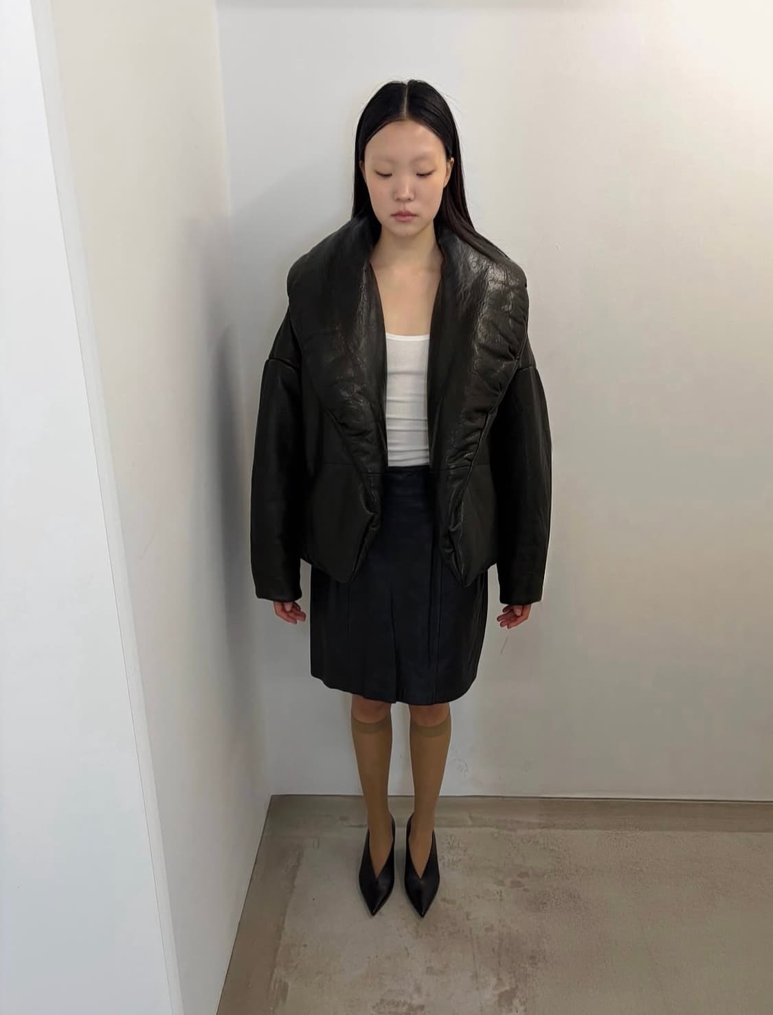 Real leather padding jk 상품이미지3