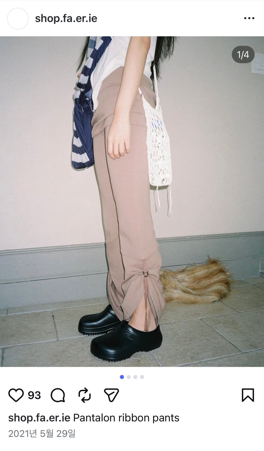 샵페어리 리본 치마 바지 그레이 Pantalon ribbon pants 상품이미지3