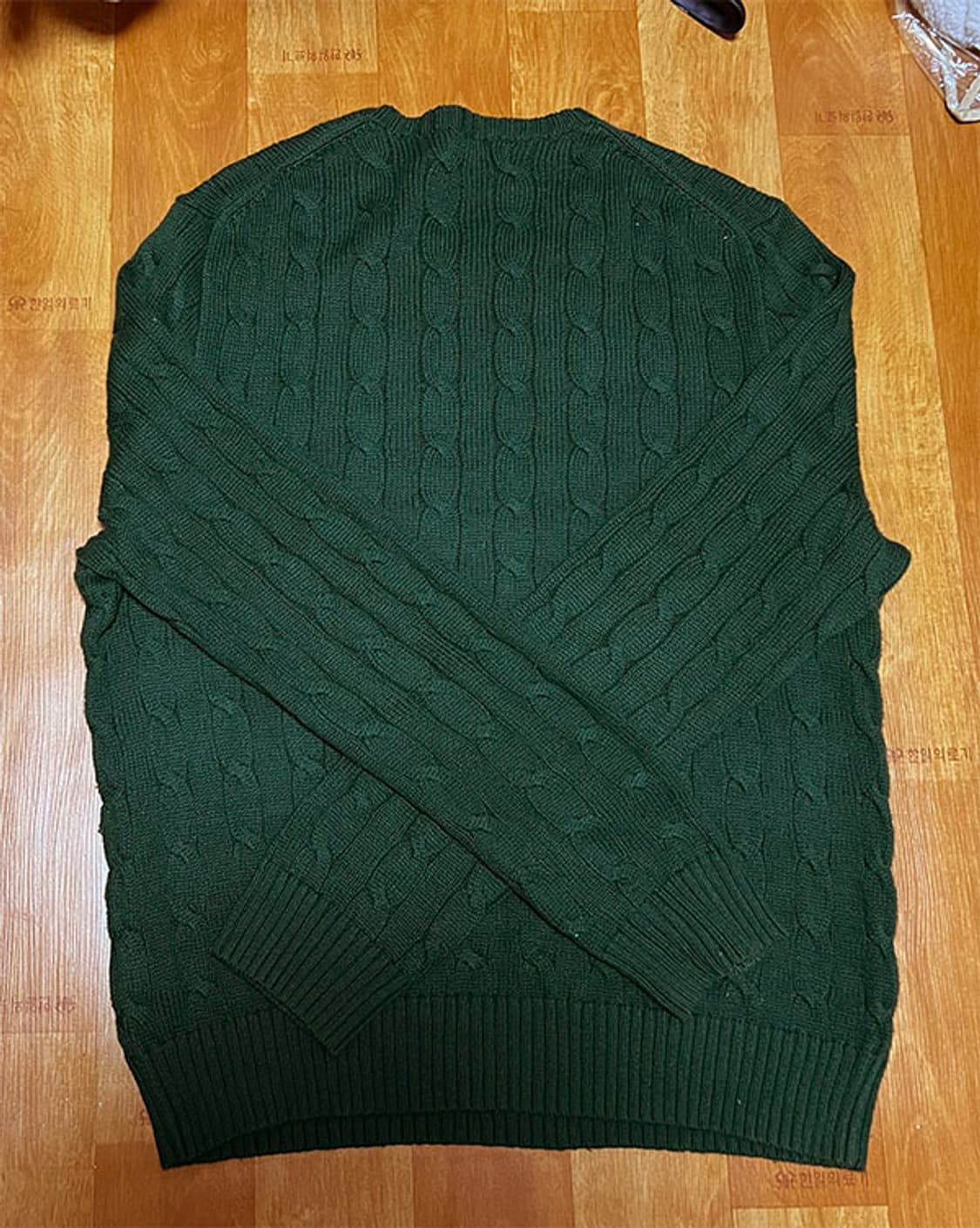 POLO 폴로 남자 꽈배기니트 케이블 그린 XL 105 상품이미지2