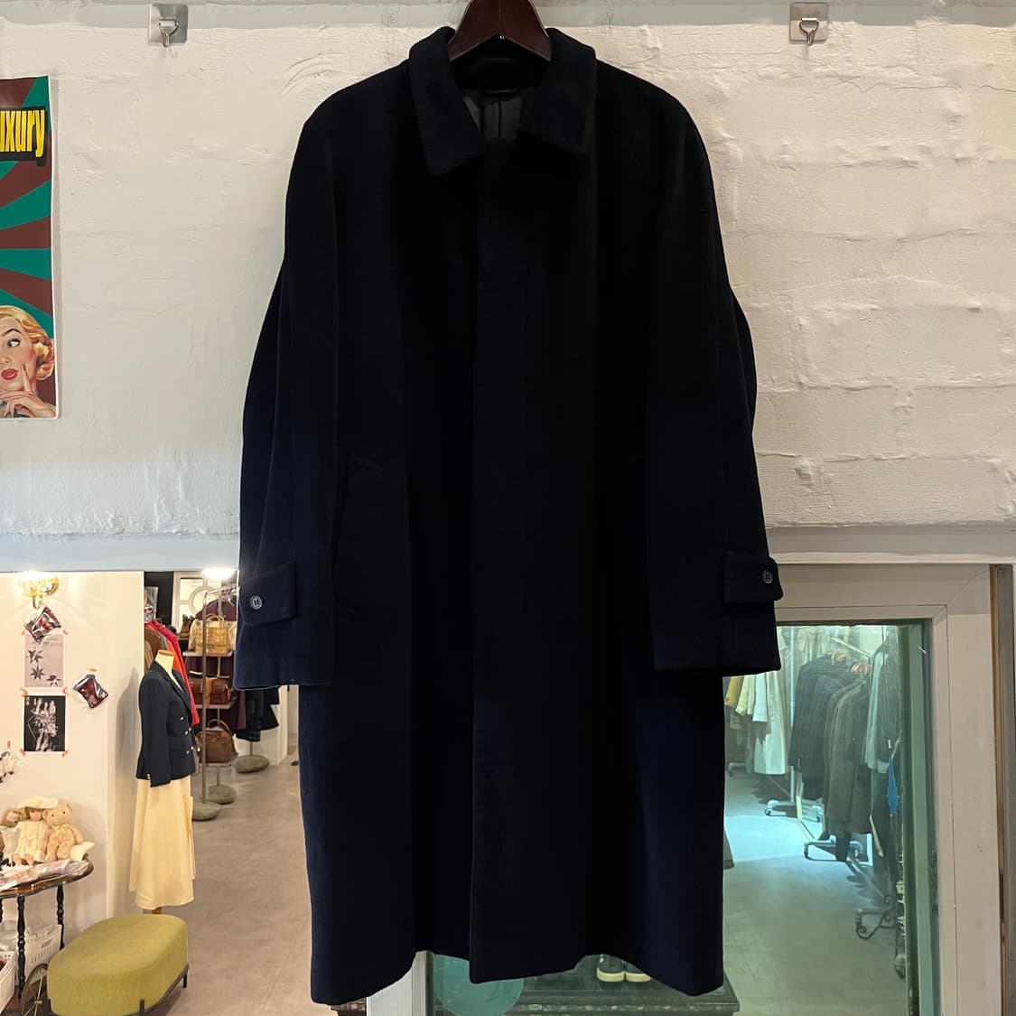 Giuliano Grossoni 피아첸차 캐시미어 네이비 싱글 코트 L 상품이미지1