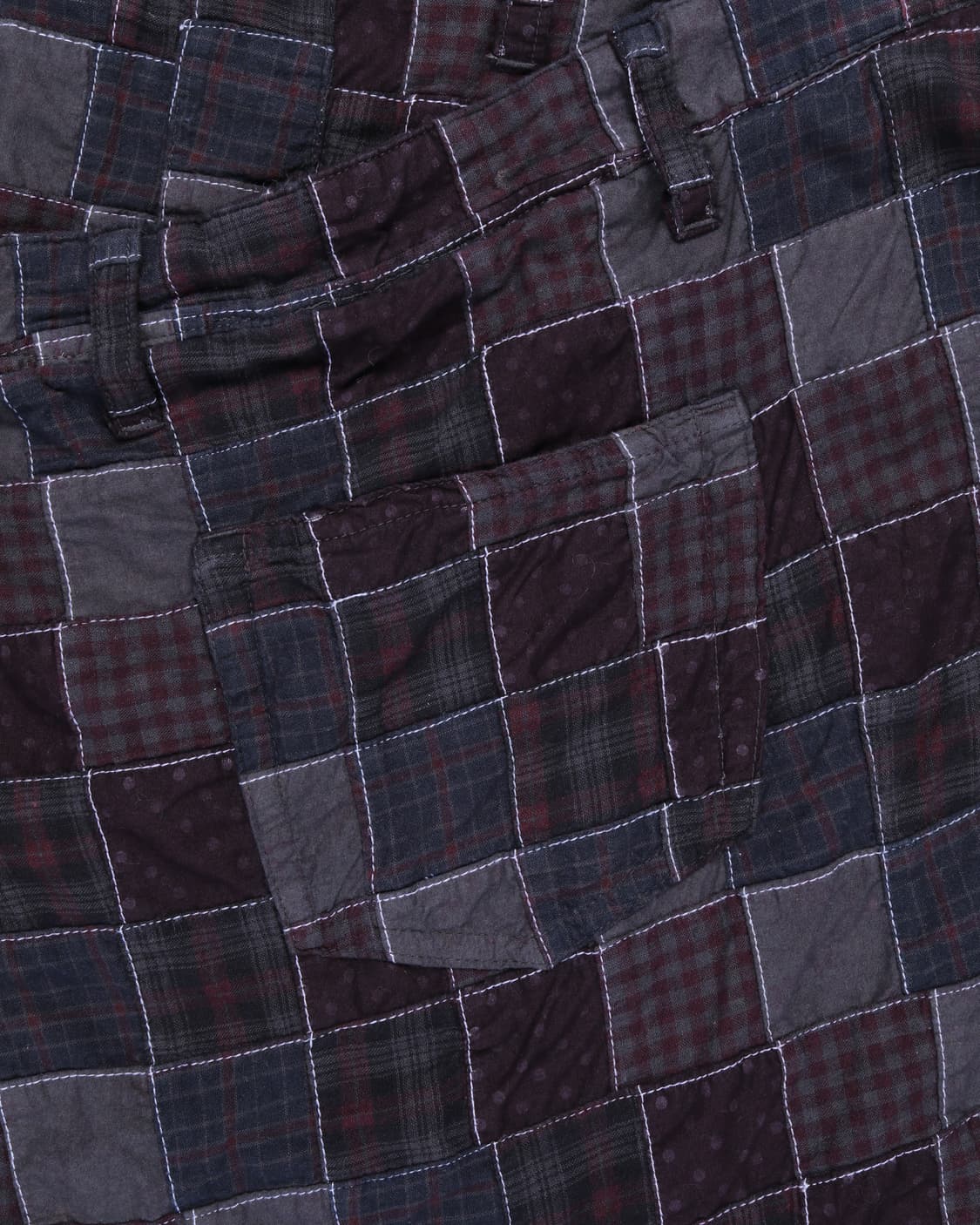 Né-net 2000s Patchwork Check Wrap Skirt 상품이미지4
