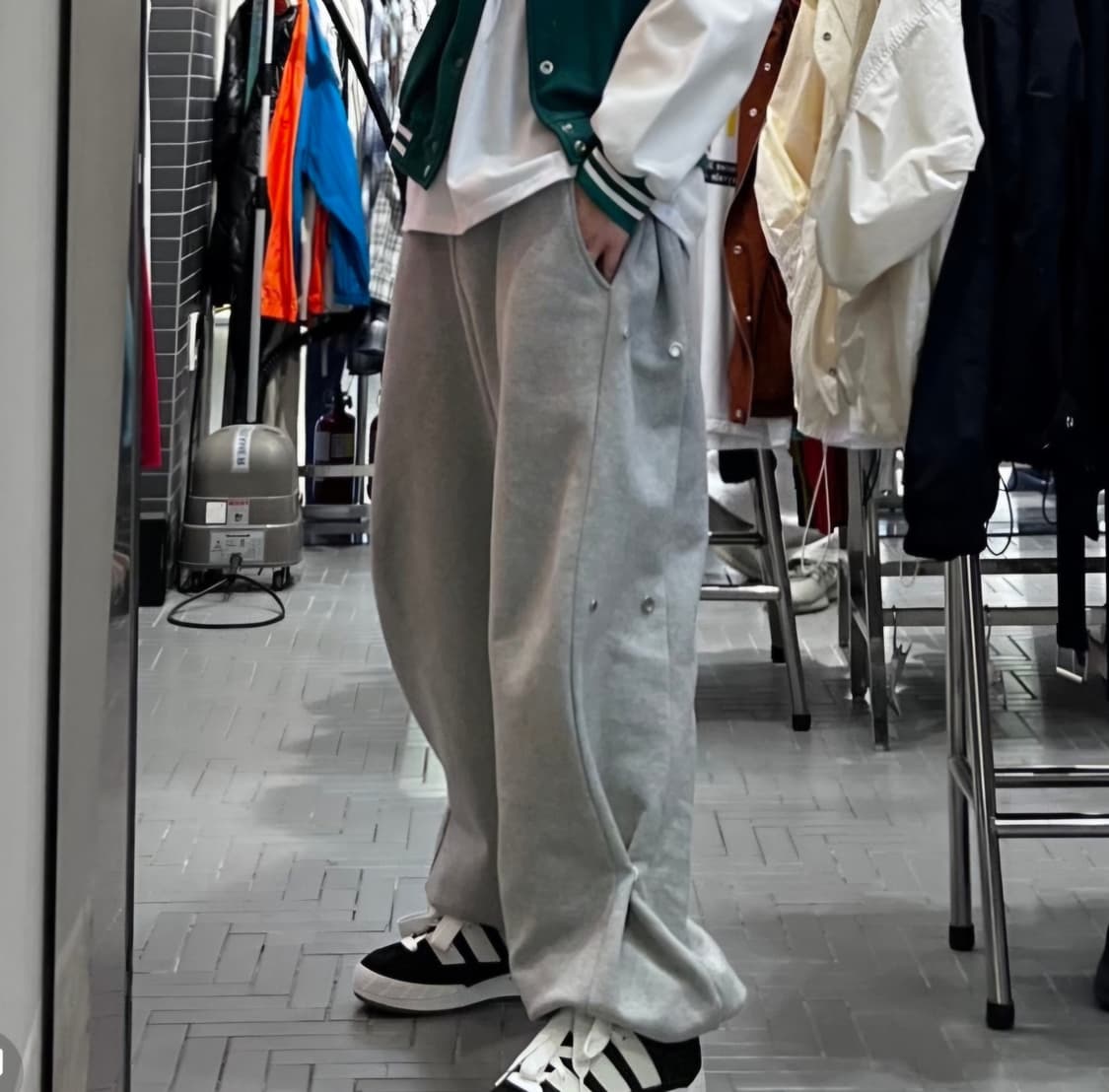 mjd 사이드 스냅 와이드 스웨트 팬츠 L 사이즈 상품이미지2