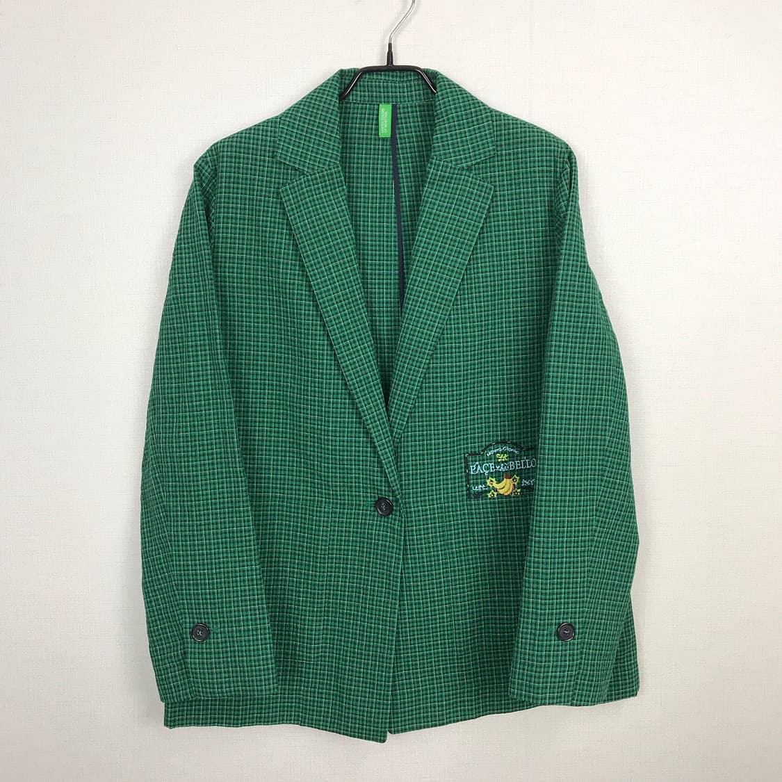 베네통 린넨 혼방 체크 자켓 여성44 (66) 상품이미지1