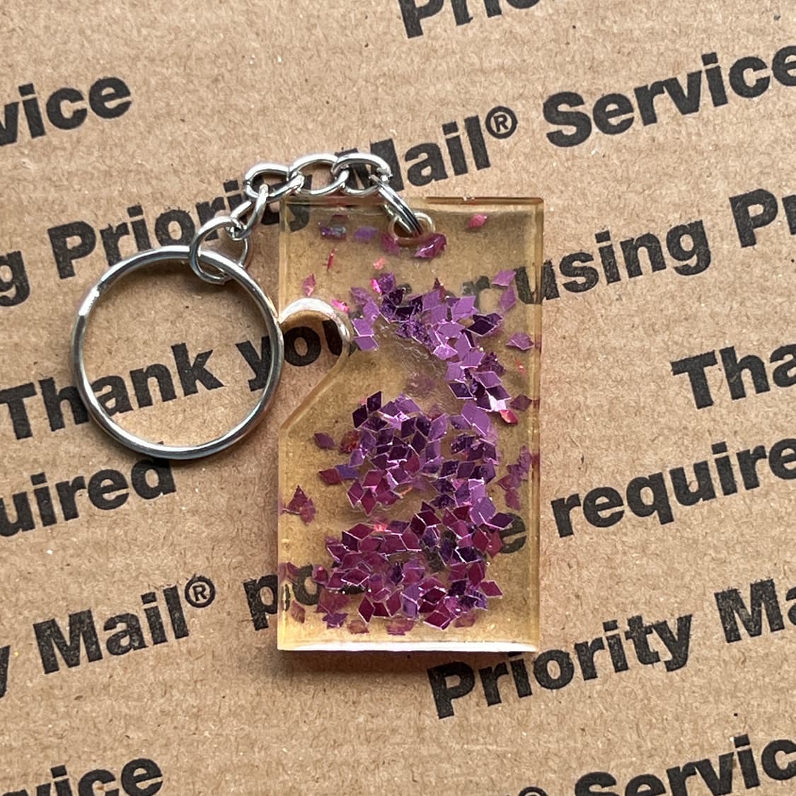 90s vtg Pink Glitter Motel Keyring 상품이미지1