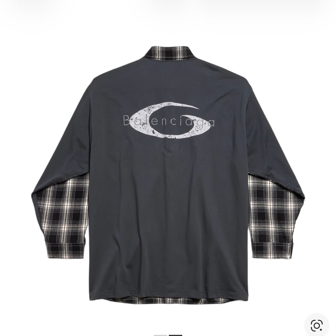 (판매) 1사이즈 발렌시아가 하이브리드 체크 오버셔츠 상품이미지2