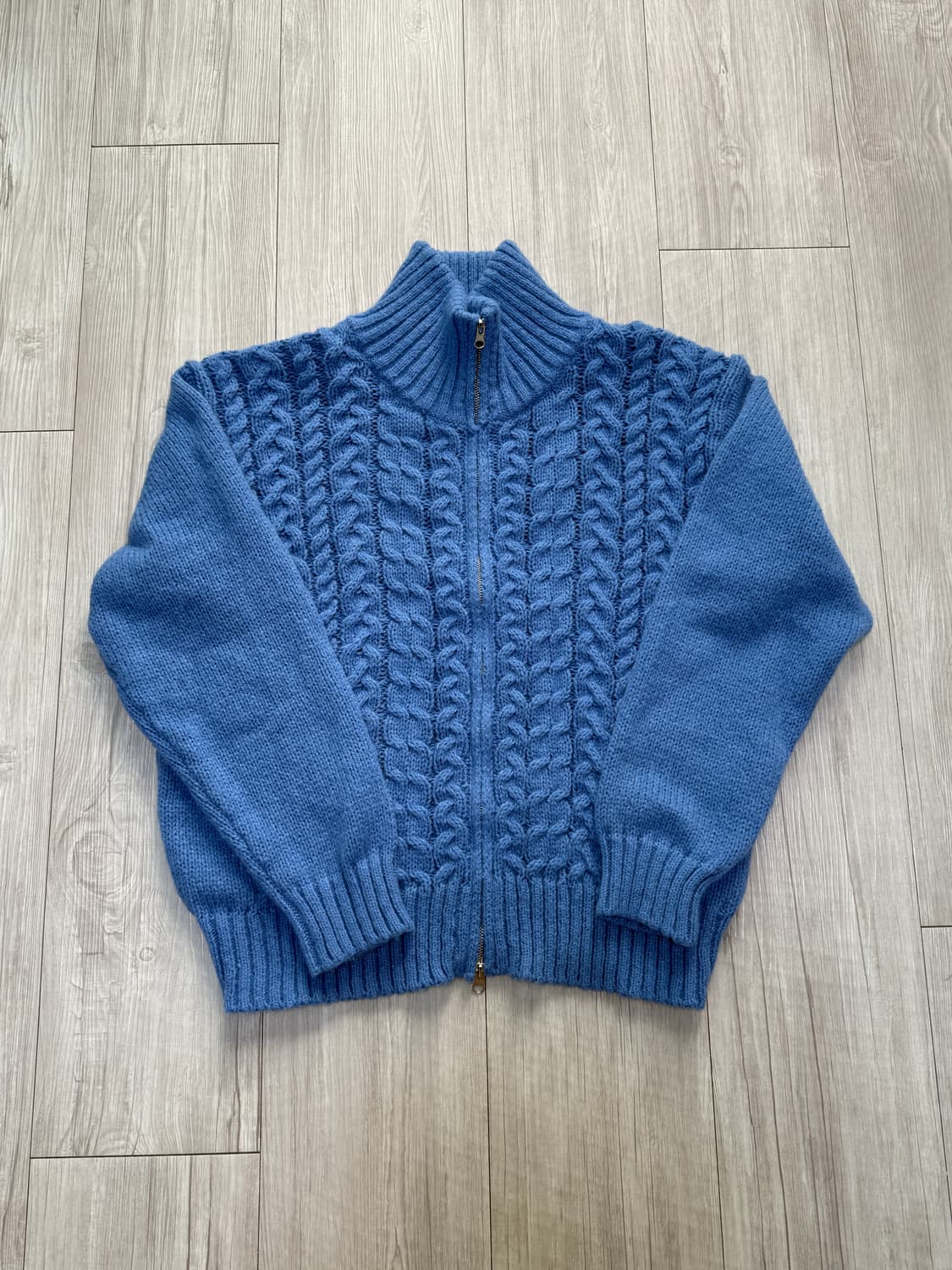 [L] 에잇세컨즈 투웨이 케이블니트집업 블루 상품이미지1