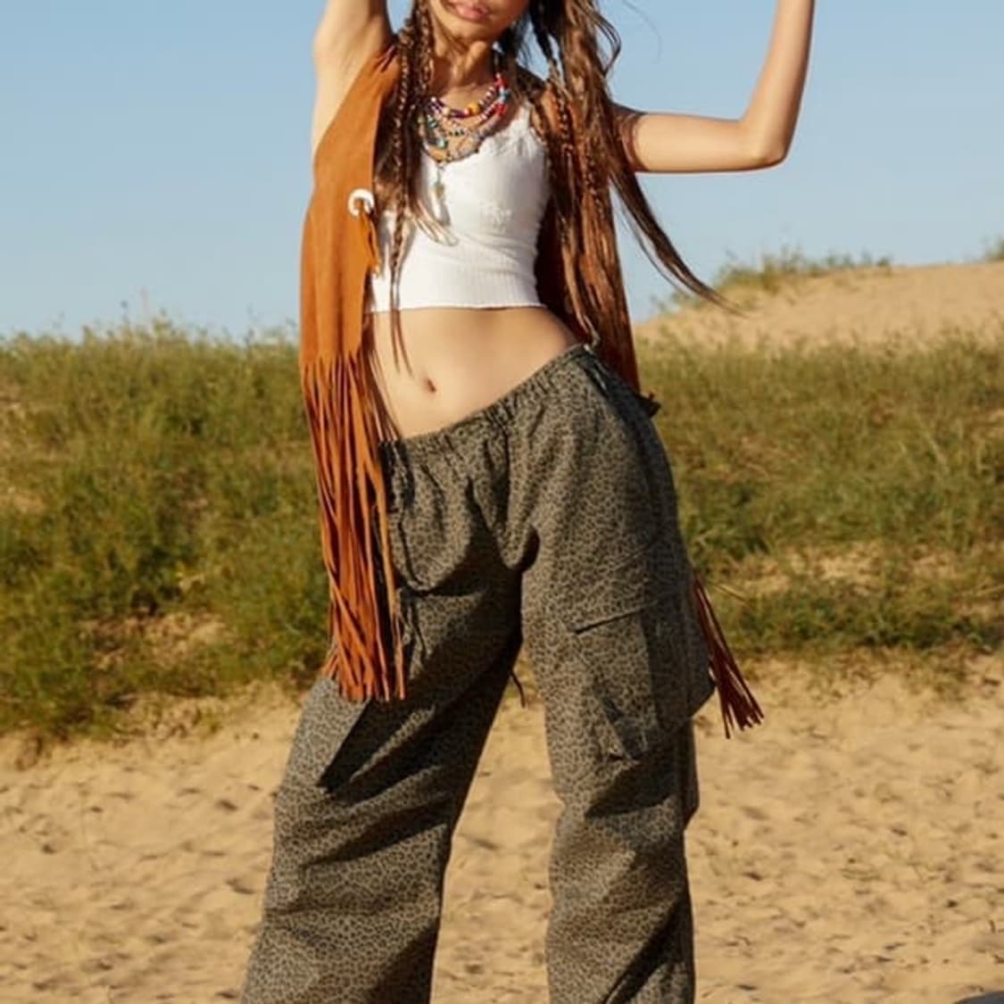 에즈이프캘리 파라슈트 팬츠 레오파드 as if calie 상품이미지4