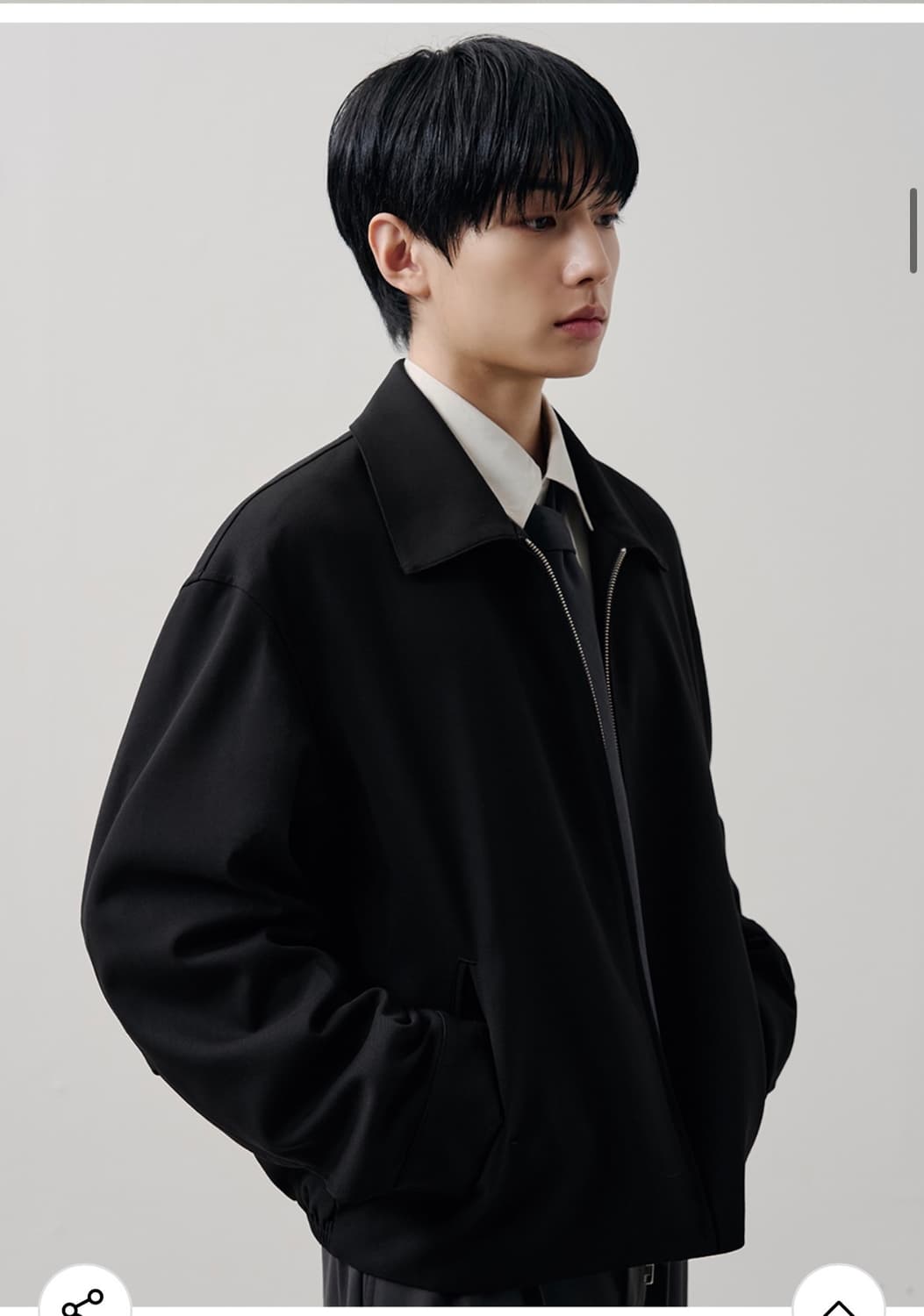 (L) 드로우핏 [서강준 PICK]도브 울 블루종 자켓 [BLACK]판매 상품이미지5