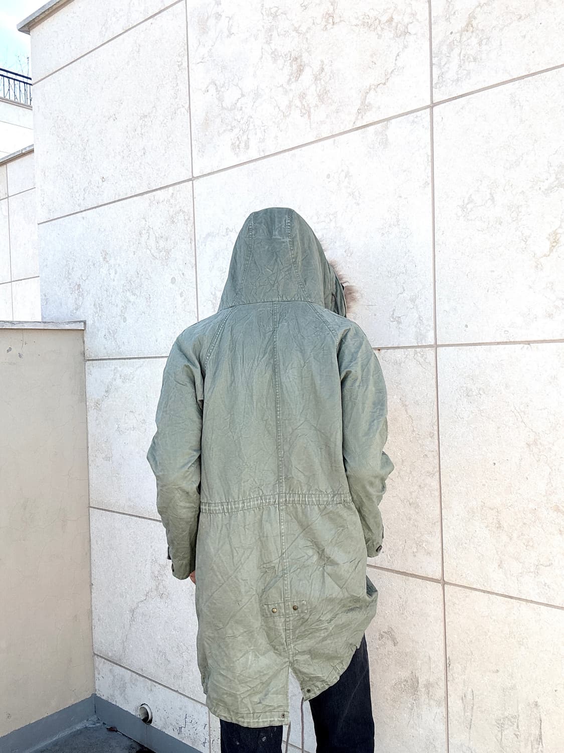 Leopard Detail Khaki Fur Hoodie Field Ja 상품이미지8