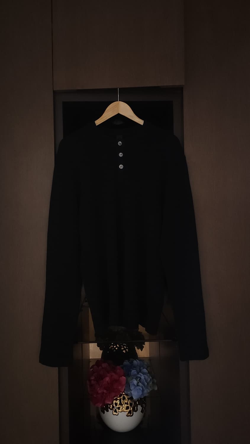 [XL] 크롬하츠 세메터리 헨리넥 와플 니트 블랙 상품이미지2