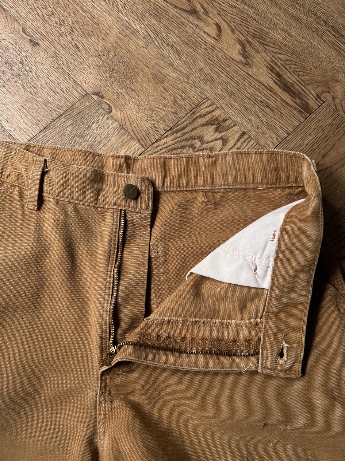 [32]칼하트 USA 더티워싱 브라운 싱글니 카펜터 워크 팬츠 상품이미지3