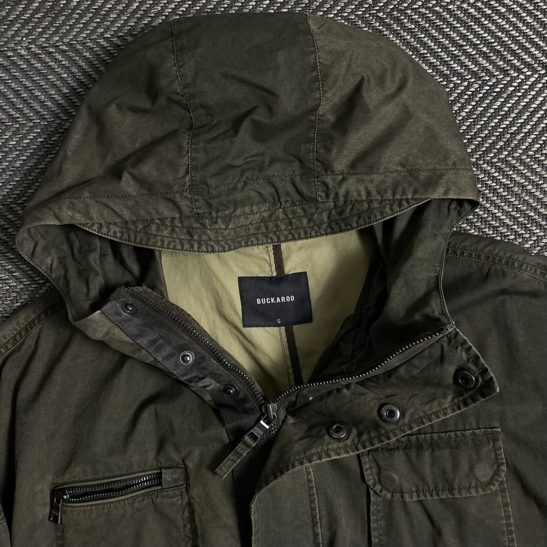 버커루 나일론 멀티 포켓 후드 롱 야상 자켓 y 4354 상품이미지7