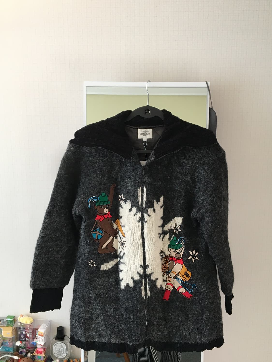 Vintage Ski Bear Nordic Knit Zip-Up 상품이미지1