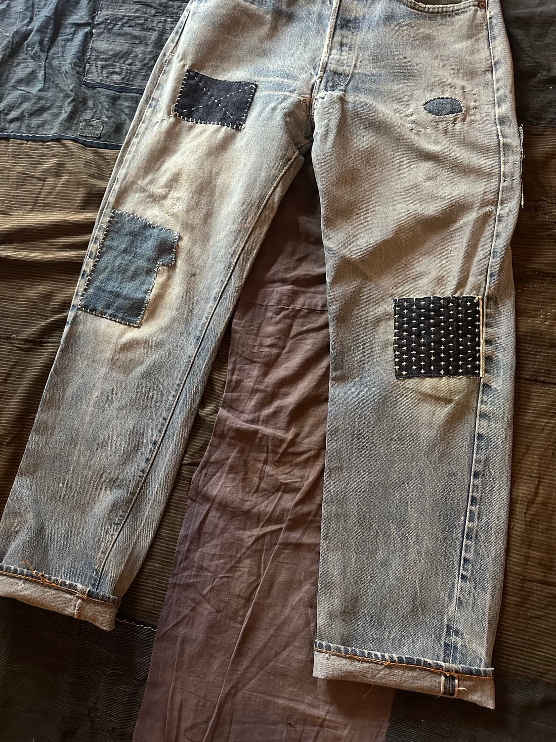 80s Levis 501 66후기 PatchWork Denim Pants 상품이미지3