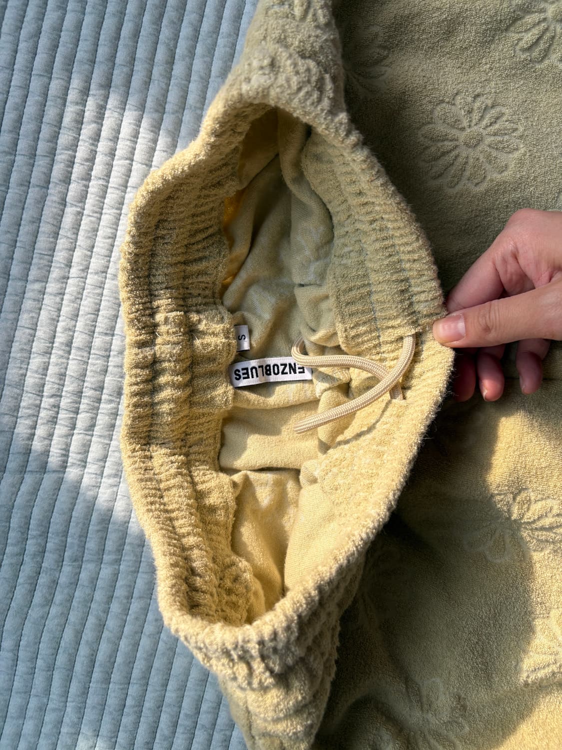 테리 플라워 밴딩팬츠 S 상품이미지4