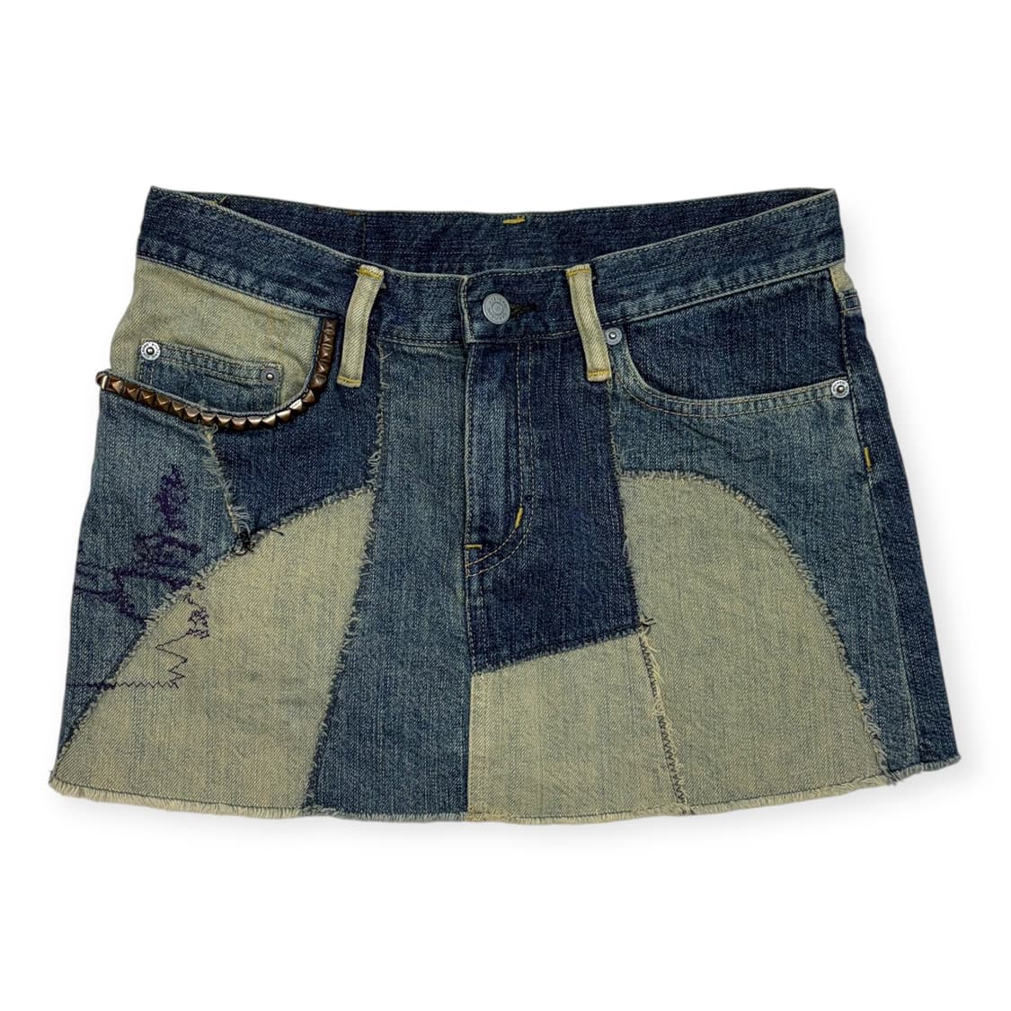 히스테릭글래머 패치워크 데님 스커트 청치마 상품이미지1