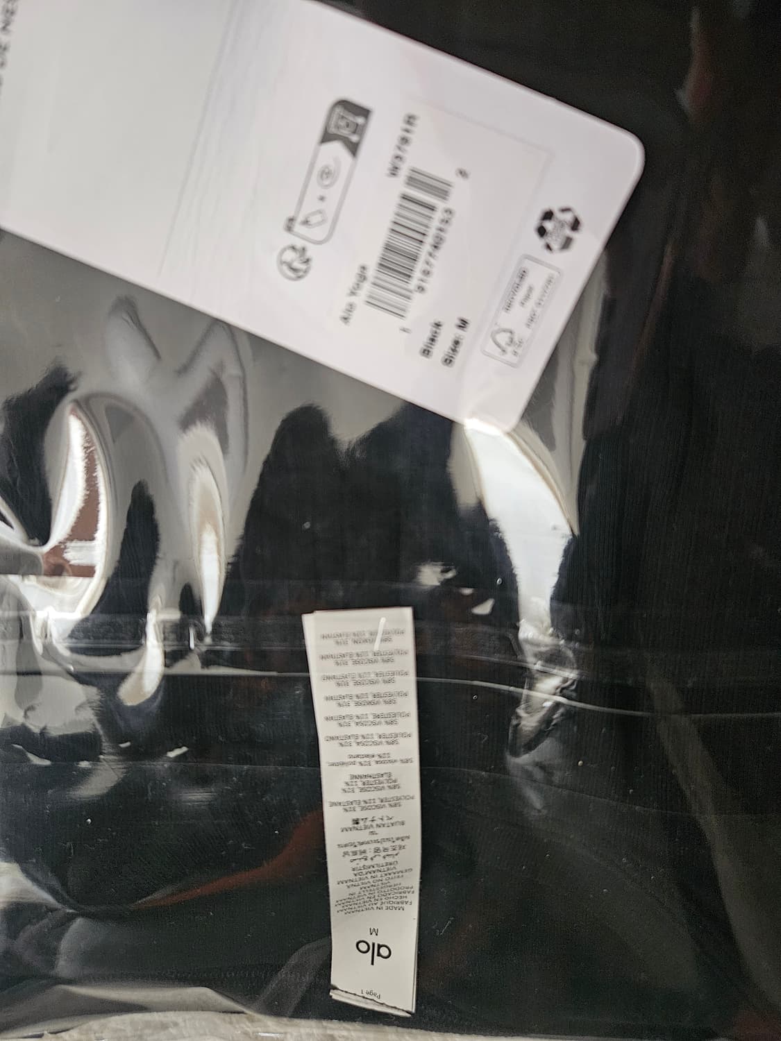 (새상품) 알로 Alo 리브드 씨코스트 블랙 긴팔 티셔츠 m(국내66) 상품이미지5